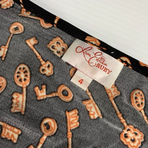 LEONA EDMISTON Ruby Womens Key Print Dress Size 4 - Picture 2 of 5